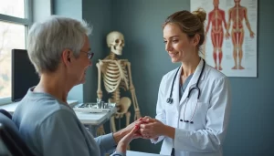 Rheumatologist examining patients