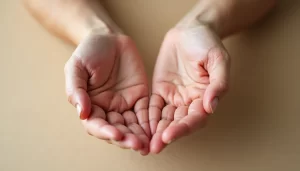 Hands outreached